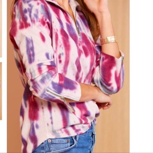 NWT Chaser Tie Dye Vintage Thermal Sweatshirt XS - Picture 3 of 8